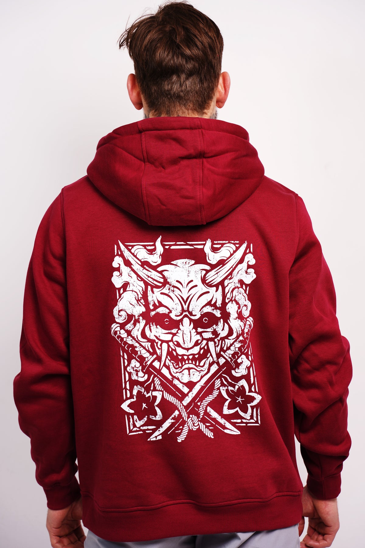 Demonic Samurai Hoodie (burgundy red)
