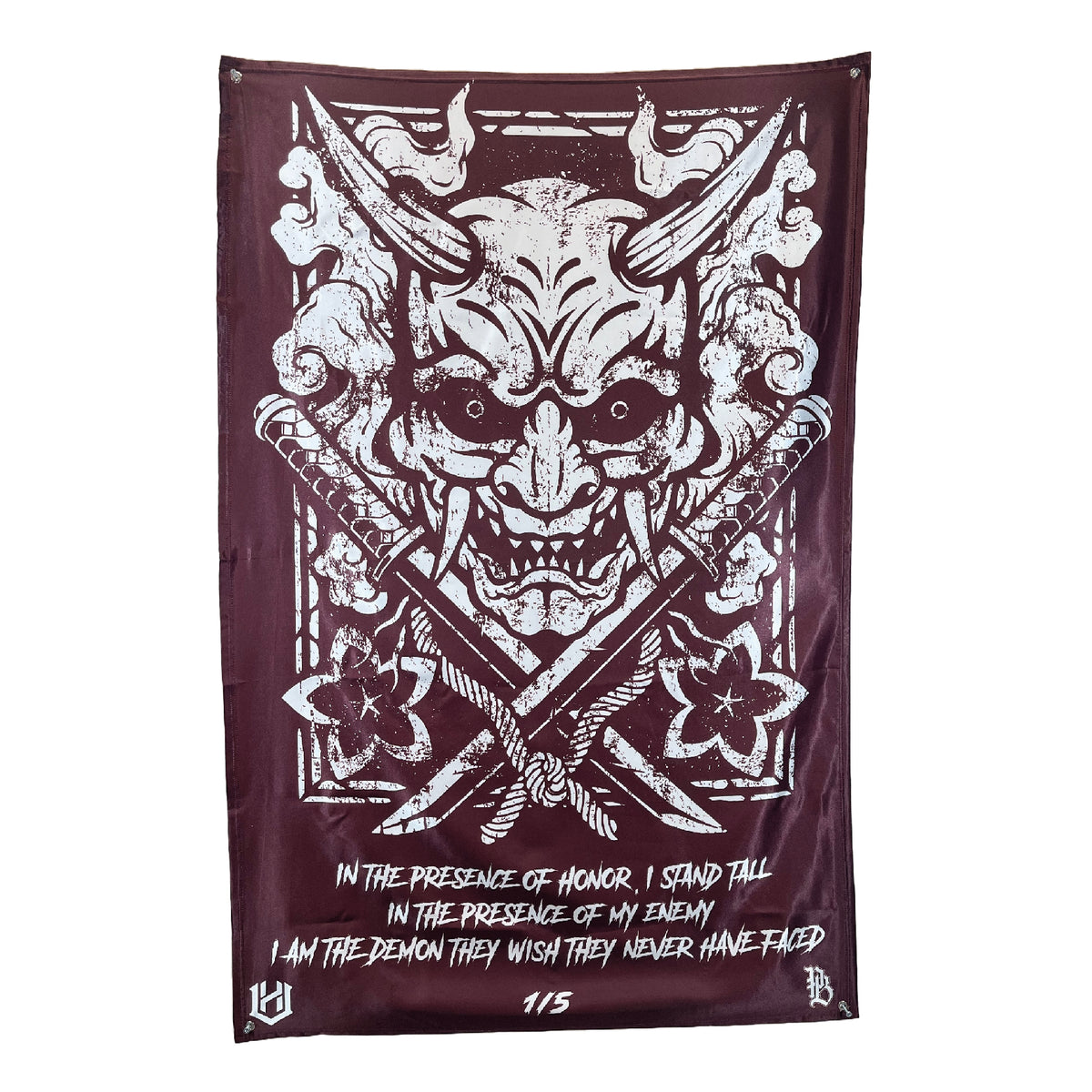 Demonic Samurai Flag (burgundy red)